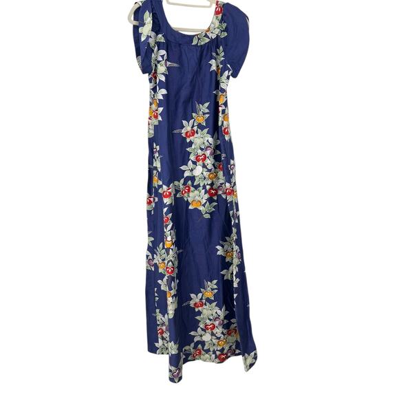 VINTAGE 70' Andrade Resort 12 L Hawaiian floral maxi dress muumuu Resort RARE - Picture 4 of 6